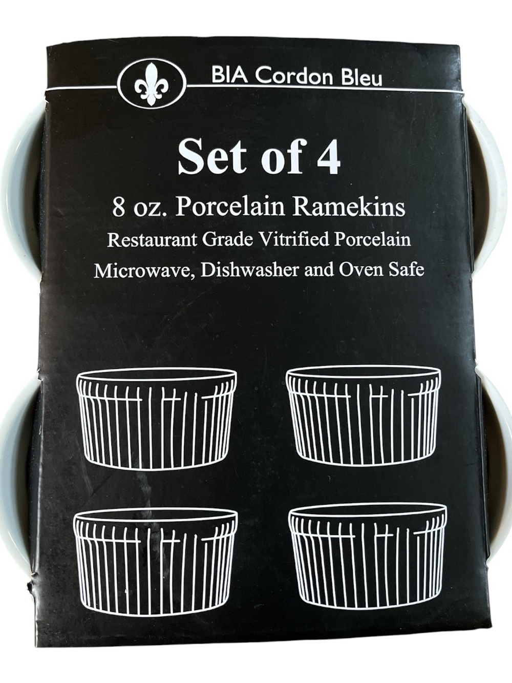 BIA Cordon Bleu White Porcelain Ramekins Set of 4 - 8 oz
